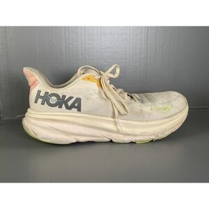 Hoka One One Clifton 9 Shoes Womens Size 9 Wide White Running Sneaker
